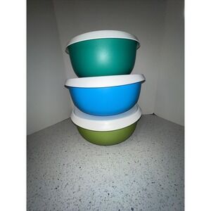 Tupperware Essentials Bowls Set Of 3 w/ White Seal‎ New